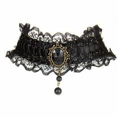 Choker for my Lydia Deetz costume. From Amazon. Goth Accessories Jewellery, Shadow Empress, Victorian Burlesque, Goth Choker Necklaces, Victorian Choker Necklace, Goth Jewellery, Black Lace Necklace, Black Lace Choker Necklace, Gothic Choker Necklace