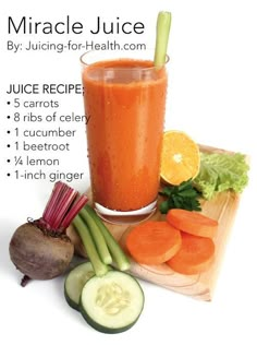 a smoothie with carrots, celery, cucumber and lemon