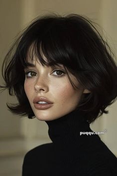 Short French Bob Hairstyles: Chic and Timeless Looks - Puqqu Bangs In Short Hair, Dark Short Bob Hairstyles, Short French Bob With Bangs Straight Hair, French Bob Layered, Short Haircut For Women With Bangs, Hairstyles With Short Bangs, Bob Cut For Women, Short Hairstyle Women 2024 Trends