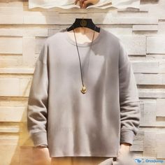 OrcaJump - Autumn Relaxed Oversized Hoodie Plain Round Collar Pullover Sweater Winter Plain Solid Color Sweatshirt, Plain Hoodies, Oversized Hoodie, Round Collar, Types Of Collars, Pullover Sweater, Pullover Sweaters, Sleeve Length, Crew Neck