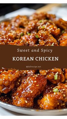 sweet and spicy korean chicken with sesame seeds