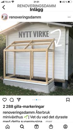 an image of a building with the words nyt virke on it and two windows