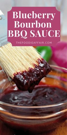 blueberry bourbon bbq sauce in a glass bowl