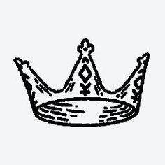 a black and white drawing of a crown