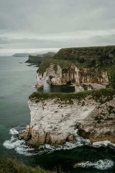 the cliffs are covered in ice and water