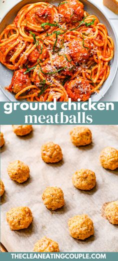 chicken meatballs with tomato sauce and parmesan cheese are the perfect appetizer