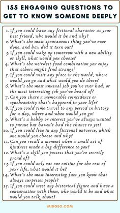 a poem with the words'15 engaging questions to get to know someone deeply