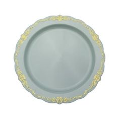 These stunning disposables are part of the Robin Blue Victorian Design collection of fine dinnerware. The elegant dinner plate features Clear base. Designed to look like real China while priced so that they can be used as disposables, this fancy dinner plate set is a must-have for any formal affair. Perfect for weddings, dinners, or any upscale party; Our heavy duty plastic dinner plates are also reusable - just clean and reuse at your next event! Size: 7.5" Plate.  Color: Green. Victorian Plates, Crown Display, Robin Blue, Fine Dinnerware, Serve Ware, Elegant Dinner, Victorian Design, Fancy Dinner, Plastic Plates