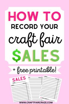 how to record your craft fair sales and free printables