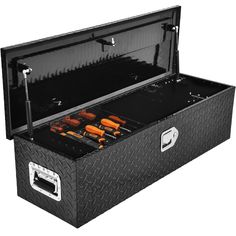 an open tool box with tools in it