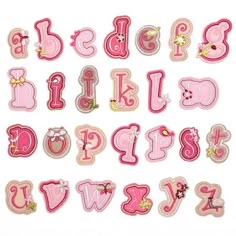 the letters and numbers are made out of pink felt with sequins on them