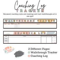 the coaching log is shown with instructions for each person to use it in their workbook