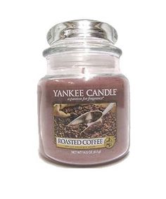 yankee candle jar filled with roasted coffee