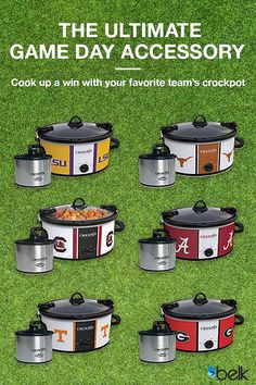 the ultimate game day accessory cook up with your favorite team's crockpots