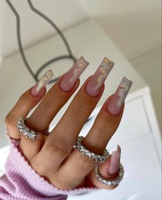 Gel Coffin Nail Designs, Gel Coffin, Swirl Nails, Summer Nail Designs, Edgy Nails