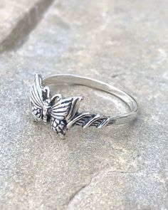 Sterling Silver Butterfly Ring The Butterfly is a magical being symbolizing metamorphosis and the power of change, transformation and rebirth. This animal totem reminds us to be aware of our own expansion and growth, as well as the beauty of life’s cycles and continuous unfolding. An important message carried by the spirit of the butterfly is one of beauty, joy and playfulness. Butterflies have the ability to go through important changes in life with grace and lightness of being. In addition to Butterfly Rings Jewelry, Lost Wax Casting Rings, Butterfly Metamorphosis, Silver Butterfly Ring, Changes In Life, Ghost Bride, The Beauty Of Life, Beauty Of Life, Animal Totem