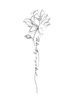 a black and white drawing of a flower with the words, love is in the air