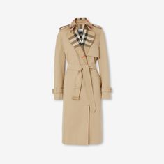 Long Check Collar Trench Coat in Honey - Women, Cotton Gabardine | Burberry® Official Burberry Trenchcoat, Cropped Trench Coat, Burberry Trench, Burberry Trench Coat, Car Coat, Heritage Fashion, Trench Coats Women, Burberry Women, Designer Shorts