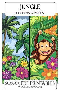 Explore the wild with our fun and easy jungle coloring pages! Perfect for kids and adults alike, this collection features adorable monkeys, vibrant flowers, and lush greenery. Bring your imagination to life with colors and enjoy hours of creativity. Download your free printable today and dive into the adventure of coloring!