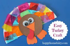 an easy turkey craft made from construction paper