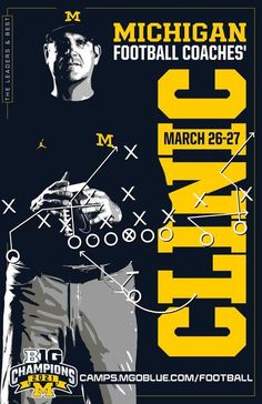 the michigan football coach's poster for their game against michigan on march 26, 2012