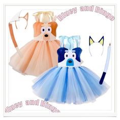 Bluey Party Dress Up Halloween Costume Cosplay Set Stage Performance Dog Costume Bingo Mesh Skirt Up Halloween Costume, Fiesta Bluey, Up Halloween Costumes, Dress Up Halloween, Bluey Party, Dress Up Costumes, Girls Halloween, Stage Set, Up Halloween