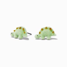 Claire's Green Fuzzy Dinosaur Stud Earrings Piercing Kit, Dinosaur Earrings, Fashionable Jewelry, Peregrine, Demi Fine Jewelry, Jewelry And Accessories, Seasonal Fashion, 14kt Gold, Flocking