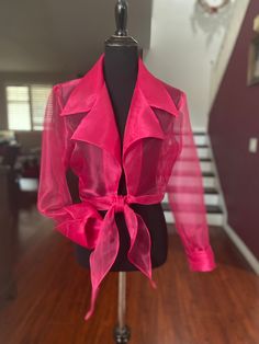 KATY ORGANZA BLOUSE for The Elegant You! DRY CLEAN ONLY. Organdy Top Blouses, Organza Jackets For Women, Organza Shirt Outfit, Organza Blouse Design, Organza Top Outfit, Organza Tops Blouses, Organza Blouse Designs, Shirt Blouse Designs, Organza Top Styles