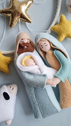 the nativity scene is made from felt