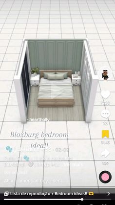 a small bedroom is shown in the app on the phone, and it's built into