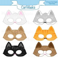 Print, cut & craft up your own super cute kitty costume mask with one of the (6) printable cat mask designs included in this pack!  This listing is for (6) printable mask JPG files that are in both a zip and a PDF! All masks are ready to be printed, cut, and enjoyed! :)  Your file will be received Super Kitties Costume, Printable Coloring Masks, Cats Printable, Natalie Ann, Kitty Costume, Printable Mask, Coloring Mask, Mask Cat, Dinosaur Mask