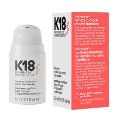 The k18 Leave In Repair Hair Mask is a professional hair treatment that helps nourish and strengthen dry, damaged hair. It contains 18 active ingredients to provide intense nourishment and repair split ends. Enjoy the results of softer, stronger-looking hair with this easy-to-use, leave-in conditioner. A leave-in treatment mask for all hair types that clinically reverses damage in 4 minutes. The patented peptide technology works to repair damage from bleach, color, chemical services & heat – res Repair Hair Mask, Healthy Hair Routine, Color Safe Shampoo, Hair Repair Mask, Repair Hair, Repair Mask, Hair Damage, Damaged Hair Repair, Bleach Color