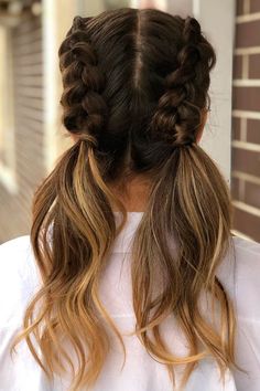 Hairstyle With 2 Braids, Chunky French Braid, Braid School Hairstyles, Cute Hairstyles For Year 7 Old Braids, Brain Hairstyles, Double Plaits Hairstyles, Braids For Long Hair Kids, Plait Hairstyles For Kids, Shoulder Length French Braids