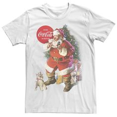 Add a cool, refreshing touch to your holiday look with this men's Coca-Cola Christmas tee. Crewneck Short sleevesFABRIC & CARE Cotton Machine wash Imported Add a cool, refreshing touch to your holiday look with this men's Coca-Cola Christmas tee. Licensed Character Add a cool, refreshing touch to your holiday look with this men's Coca-Cola Christmas tee. Color: White. Gender: male. Age Group: adult. Pattern: Graphic. Material: Cotton Blend. Holiday White Pre-shrunk T-shirt, Retro White Winter T-shirt, Coca Cola Christmas, School Tops, Holiday Looks, Christmas Tees, Coca Cola, Fabric Care, Vintage Christmas