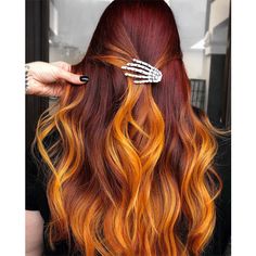 Red And Orange Hair, Warm Balayage, Hair Color Orange, Halloween Hair, Red And Orange, Red Hair Color, Hair Inspiration Color, Hair Color Dark