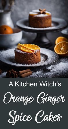 an orange ginger spice cake on a plate