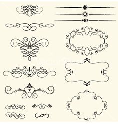 a set of decorative calligraphics