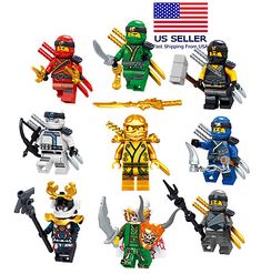 the lego ninjas are all different colors and sizes