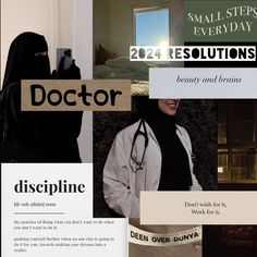 a collage of images with the words doctor and other medical related items on them