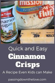 the ingredients to make quick and easy cinnamon crispes