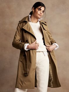 Petite Essential Trench Coat | Banana Republic Waterproof Trench Coat, Navy Trench Coat, Rain Trench Coat, Pink Trench Coat, Brown Trench Coat, Tan Trench Coat, Fall Winter Coat, Short Trench Coat, Trench Coat Outfit