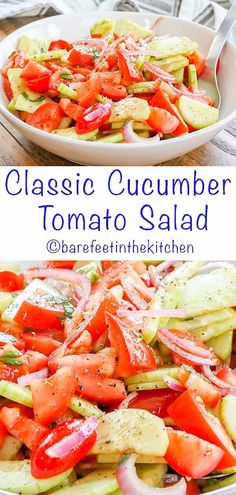 this classic cucumber tomato salad is the perfect side dish for summer