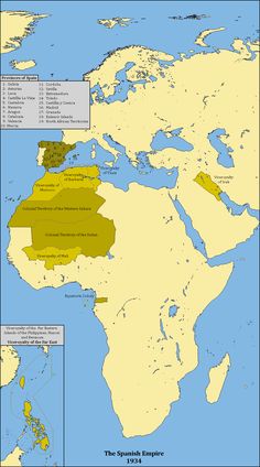 the world map shows countries with different areas in yellow and brown, as well as some green