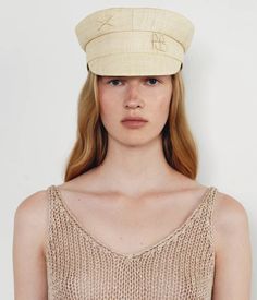 Monogram-embellished Baker Boy Cap Beige Straw Boater Hat With Curved Brim, Spring Straw Boater Hat In Beige, Chic Beige Visor Hat, Beige Straw Cap Hat, Chic Cream Straw Hat, Chic Beige Straw Boater Hat, Chic Beige Straw Visor Hat, Chic Beige Visor Straw Hat, Spring Toquilla Straw Visor Hat