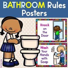 bathroom rules posters for kids to use