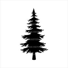 a black and white silhouette of a pine tree with the words svg files below it