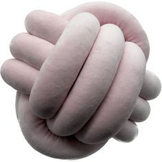 a close up of a pink pillow with two hands on the front and one hand on the back