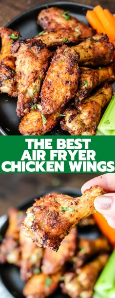 the best air fryer chicken wings with carrots and celery