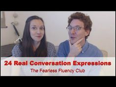 two people sitting next to each other with the words 24 real conversation expressions