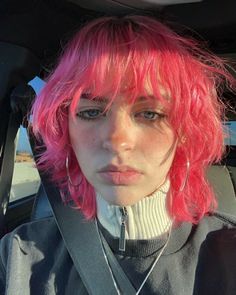 Hot Pink Short Hair, Pink Short Hair, Bright Pink Hair, Hot Pink Hair, Colour Hair, Manic Panic, Short Hair Color, Hair Color And Cut, Dye My Hair